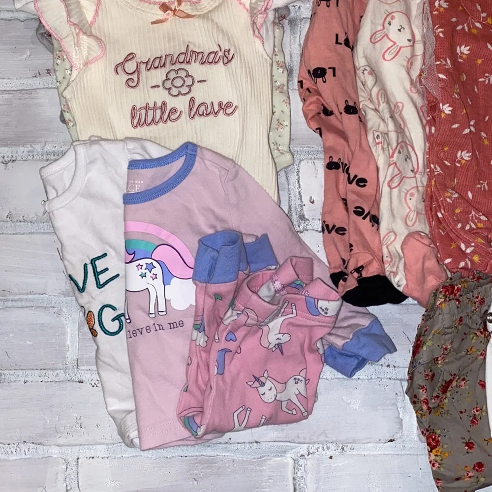 Baby girl 3/6m spring & summer footie onesie bundle!!